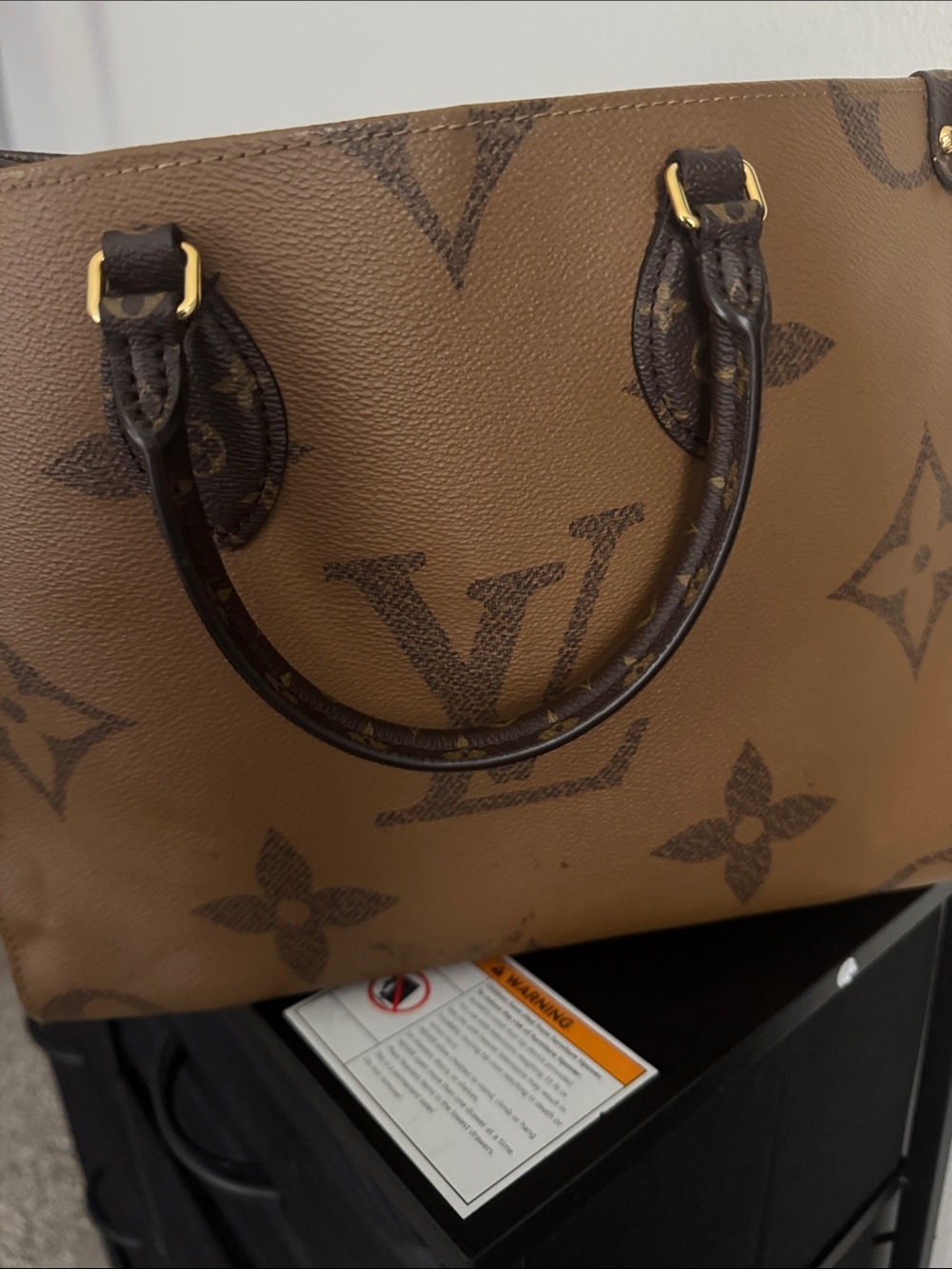 Louis Vuitton Tan and Dark Brown Monogram Tote